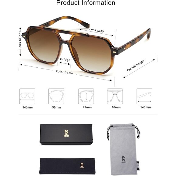 Unisex Vintage Aviator Sunglasses with UV400 Protection - 1970s Inspired Style - Picture 6 of 6